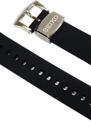 สายนาฬิกา Seiko แท้ พร้อมหัว Buckle(บัคเคิล) seiko แท้ สีดำ ขนาด 22 mm.